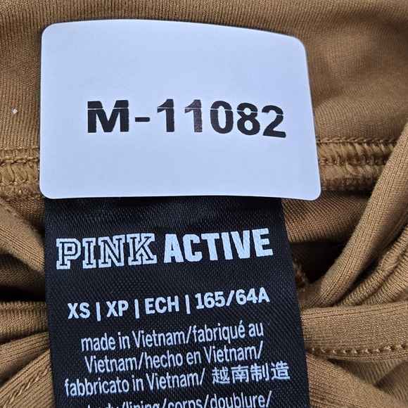 PINK Women Activewear Pants XS Brown Legging Logo Drawstring 27" NWT - Picture 2 of 14